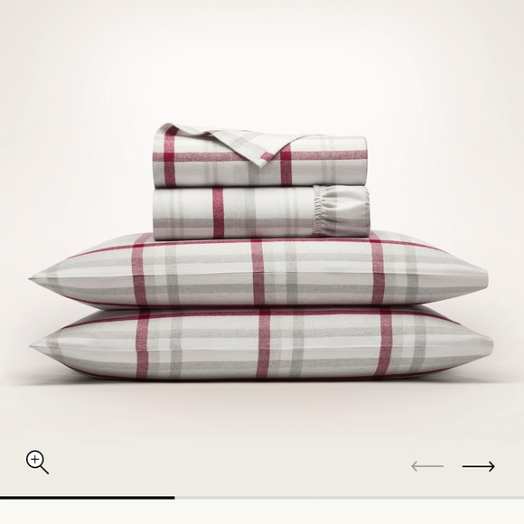 BOLL & BRANCH Bedding Boll Branch Flannel Heathered Plaid Sheet Set